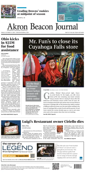 Cover of Akron Beacon Journal