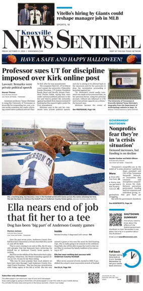 Cover of Knoxville News Sentinel