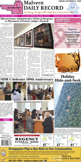 Cover of Malvern Daily Record