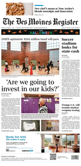 Cover of The Des Moines Register