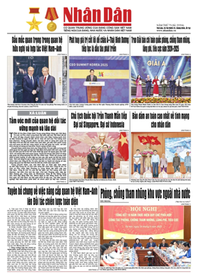 Cover of Nhan Dan newspaper
