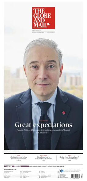 Cover of The Globe and Mail (Alberta Edition)