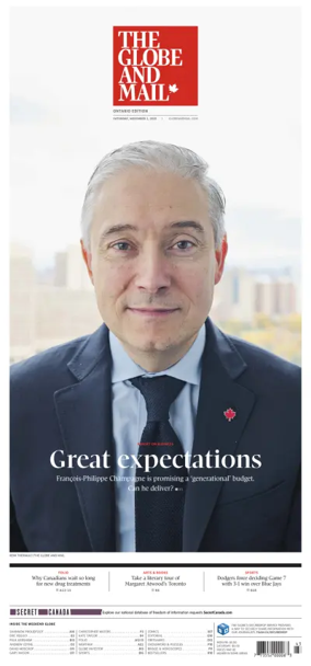 Cover of The Globe and Mail Metro (Ontario Edition)