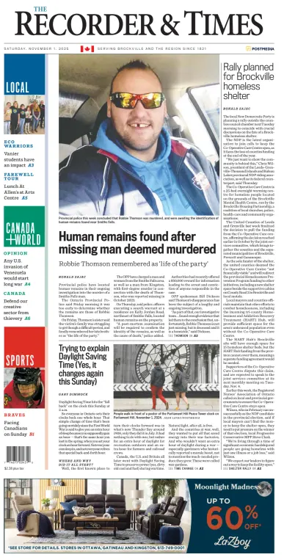 Cover of The Recorder & Times (Brockville)