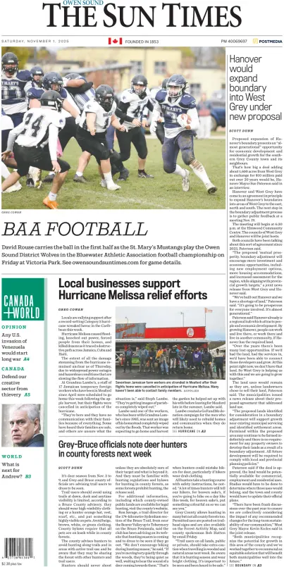 Cover of The Sun Times (Owen Sound)