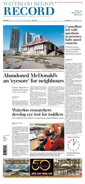 Cover of Waterloo Region Record