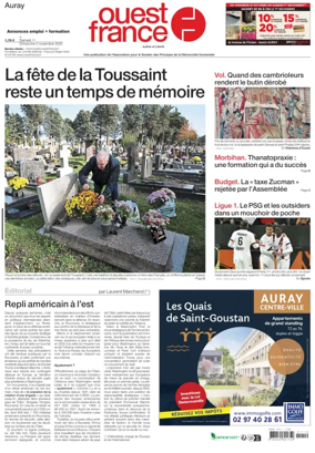 Cover of Ouest France (Auray)