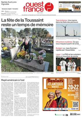 Cover of Ouest France (Nantes / Sud-Loire / Vignoble)