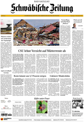 Cover of Schwaebische Zeitung (Bad Saulgau)