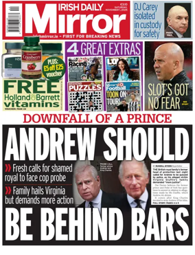 Cover of Irish Daily Mirror