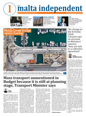 Cover of Malta Independent