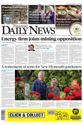 Cover of Taranaki Daily News