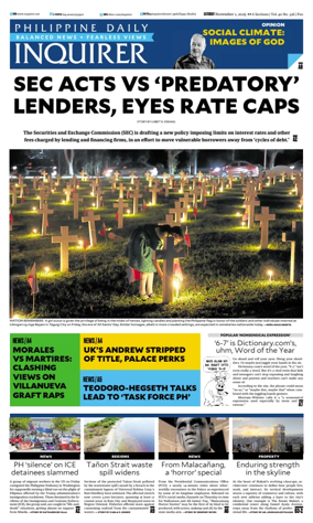 Cover of Philippine Daily Inquirer