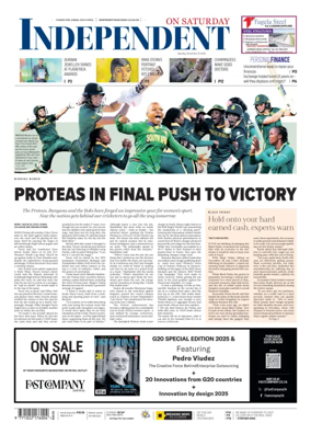 Cover of The Independent on Saturday