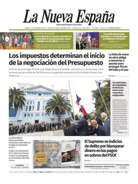 Cover of La Nueva España (Occidente)