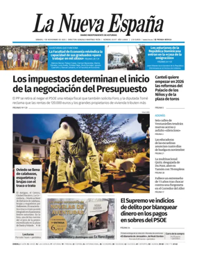 Cover of La Nueva España (Oviedo)