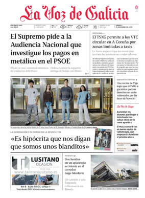 Cover of La Voz de Galicia (Lugo)