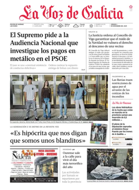 Cover of La Voz de Galicia (Ourense)