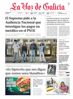 Cover of La Voz de Galicia (Vigo)