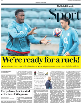 Cover of The Daily Telegraph - Sport Saturday