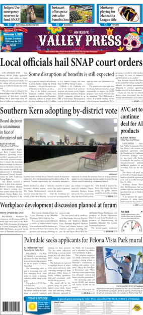 Cover of Antelope Valley Press