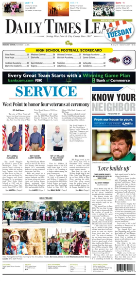 Cover of Daily Times Leader