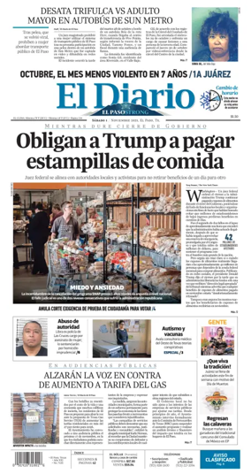 Cover of El Diario de El Paso