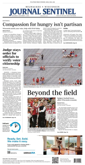 Cover of Milwaukee Journal Sentinel