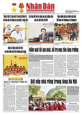 Cover of Nhan Dan newspaper