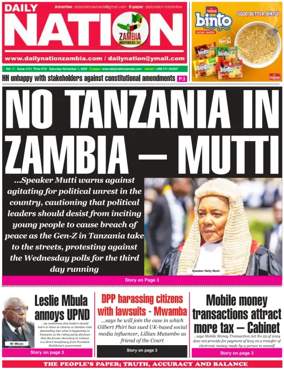 Cover of Daily Nation Newspaper