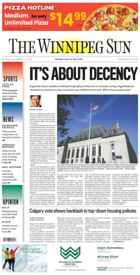 Cover of Winnipeg Sun