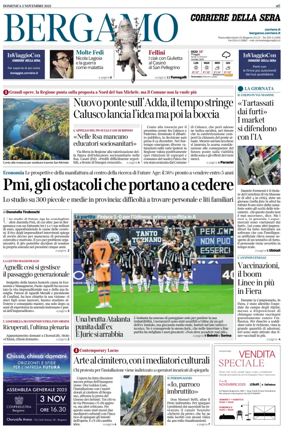 Cover of Corriere della Sera (Bergamo)