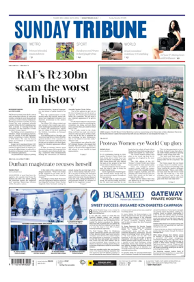 Cover of Sunday Tribune