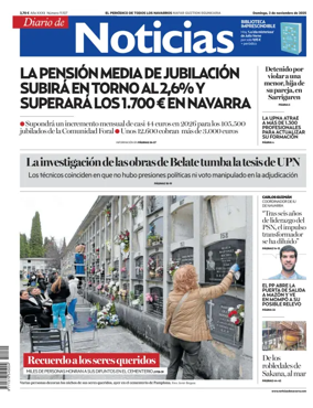 Cover of Diario de Noticias (Spain)