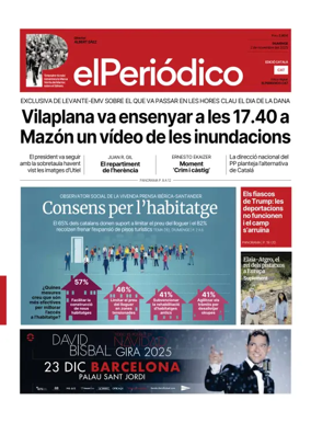 Cover of El Periódico de Catalunya (Català)