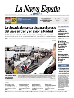 Cover of La Nueva España (Avilés)