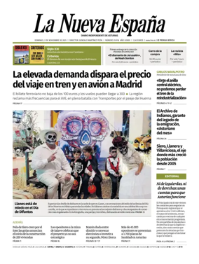 Cover of La Nueva España (Occidente)