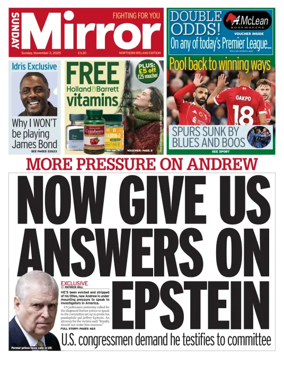 Cover of Sunday Mirror (Northern Ireland)