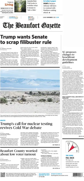 Cover of Beaufort Gazette (Sunday)