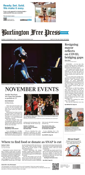Cover of Burlington Free Press