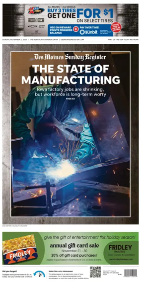 Cover of The Des Moines Register