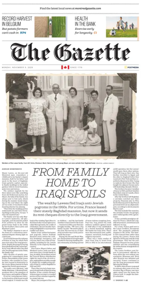 Cover of Montreal Gazette
