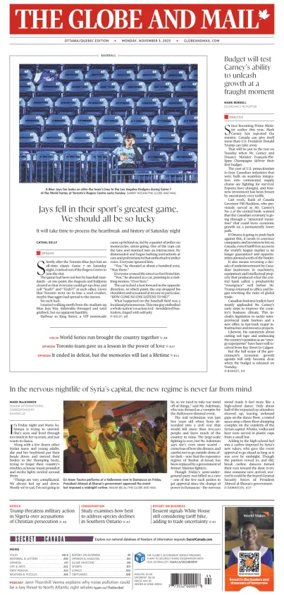 Cover of The Globe and Mail (Ottawa/Quebec Edition)