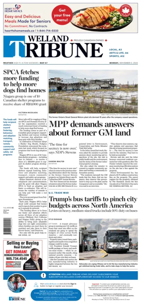 Cover of The Welland Tribune