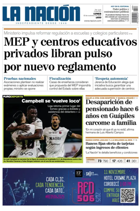 Cover of La Nacion (Costa Rica)