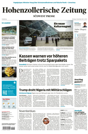 Cover of Hohenzollerische Zeitung