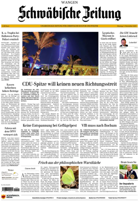 Cover of Schwaebische Zeitung (Wangen)