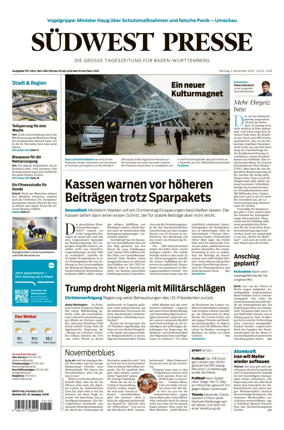 Cover of Südwest Presse (Ulm)