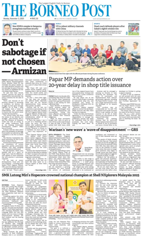 Cover of The Borneo Post (Sabah)
