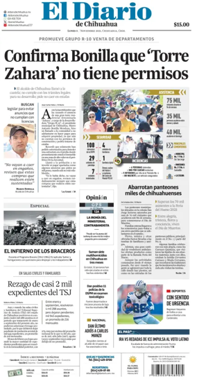 Cover of El Diario de Chihuahua